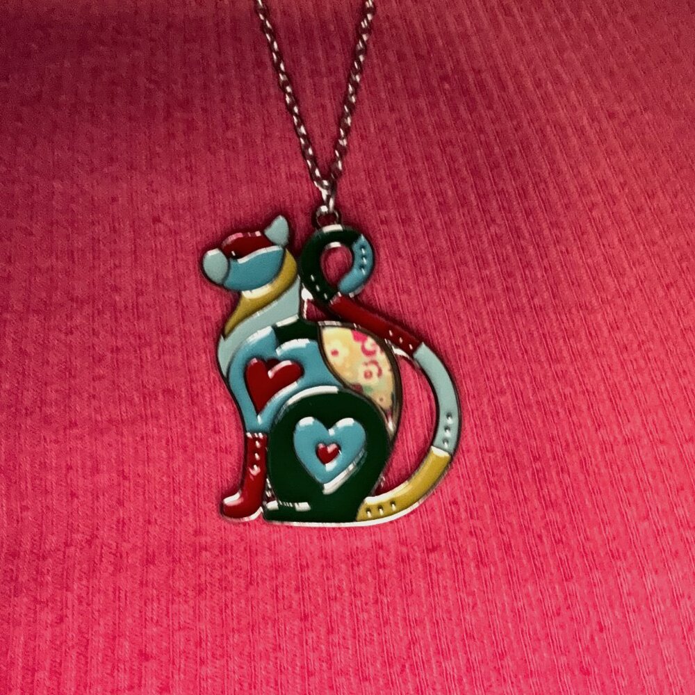 Patchwork Cat Necklace